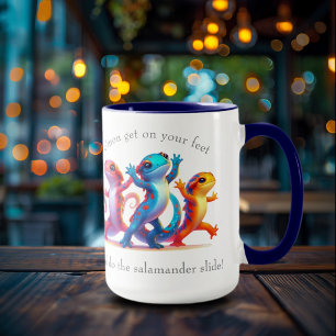 Taza Salamandras coloridas hacen la diapositiva de Sala