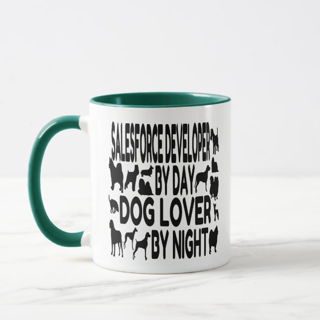 Taza Salesforce Developer Dog Lover (Izquierda)