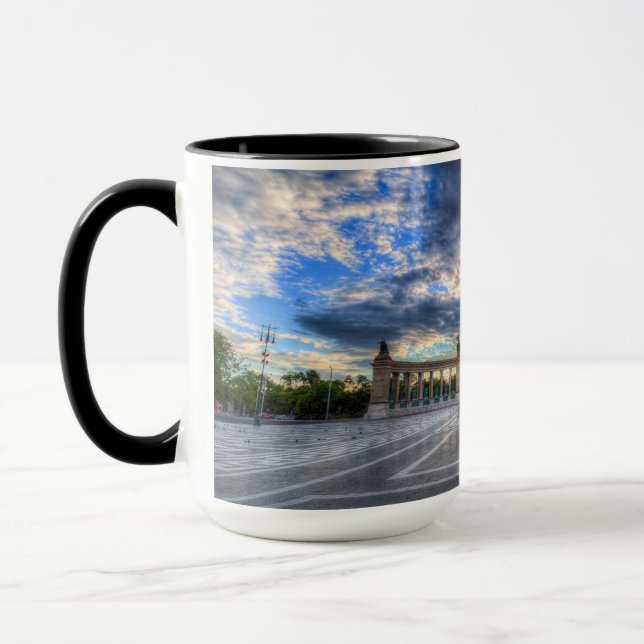 Taza Salida del sol cuadrada de Budapest de los héroes (Izquierda)