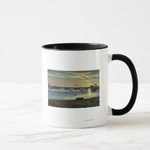 Taza Salida del sol en el puerto viejo