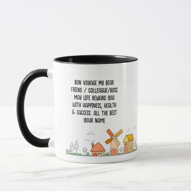 Taza Salir del regalo de la ciudad de campo personaliza (Izquierda)