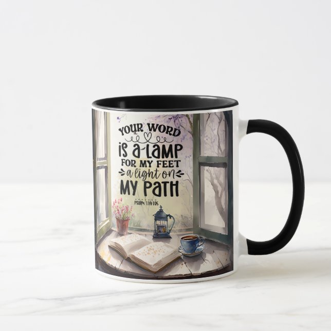 Taza Salmo 119:105 Tu palabra es un verso bíblico de la (Derecha)
