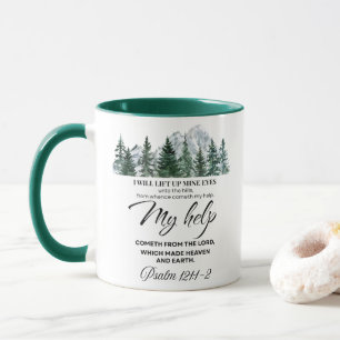 Taza Salmo 121:1-2 levantaré mis ojos Montaña