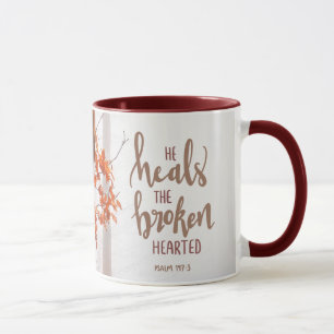 Taza Salmo 147:3 Curó a los desgarrados del corazón