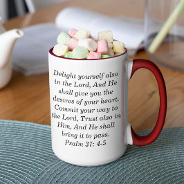 Taza Salmo 37:4-5 Personalizado Scripture Dos Tones Caf
