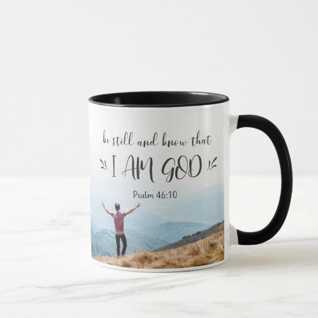 Taza Salmo 46:10 Permaneced y sepan que soy la Biblia D (Derecha)