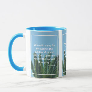 Taza Salmo 94:16 KJV Biblia Verse Pic Mug De Dos Tones