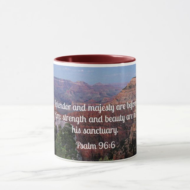 Taza Salmo 96:6 El esplendor y la majestad están ante é (Centro)