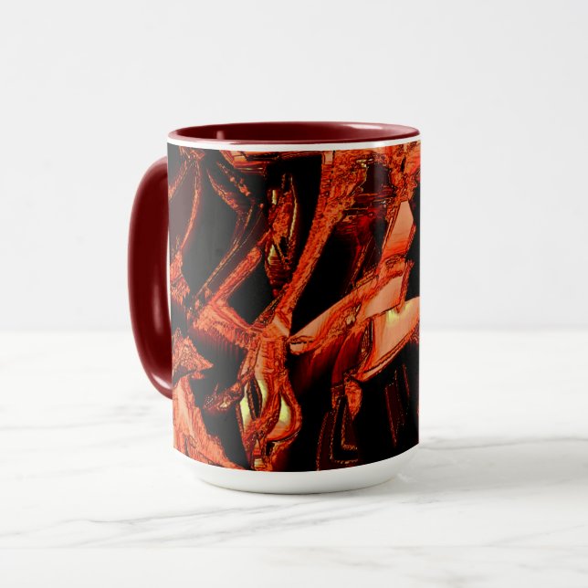 Taza Salmón oscuro o coral destruido, fondo negro (Anverso izquierdo)
