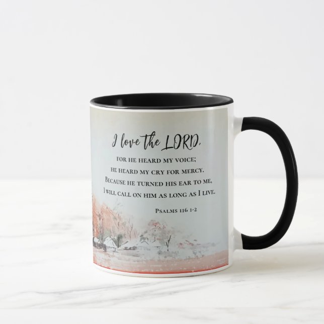 Taza Salmos 116 1-2 Me encanta la Biblia de SEÑOR Verse (Derecha)