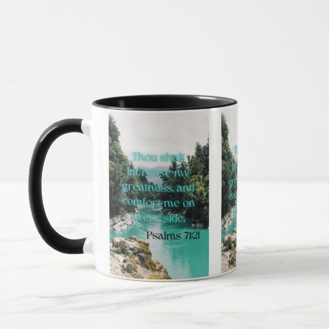 Taza Salmos 71:21 KJV Biblia Verse Pic 2-Tone Mug (Izquierda)