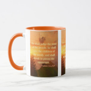 Taza Salmos 72:4 KJV Biblia Verse Pic Mug De Dos Tones