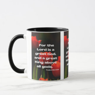 Taza Salmos 95:3 KJV Biblia Verse Pic 2-Tone Mug