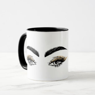 Taza Salón de Belleza Pretty Eyes Maquillaje Pestañas