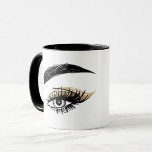Taza Salón de Belleza Pretty Eyes Maquillaje Pestañas