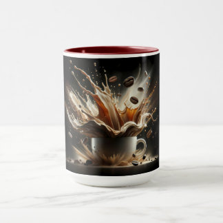 Taza Salpicadura dramática de café con granos de café f
