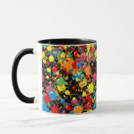 Taza Salpicaduras de pintura en gotas de arcoíris PD