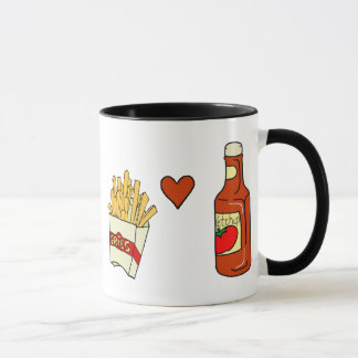 Taza Salsa de tomate del amor de las patatas fritas