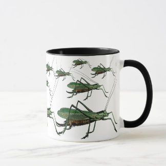 Taza Saltamontes del vintage, Katydids, grillos de Bush