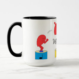 Taza Saltando el corazón en el amor: blanco