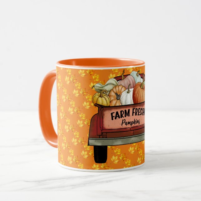 Taza Saltos de oro de la calabaza Personalizar de otoño (Anverso izquierdo)