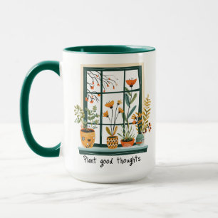 Taza Salud mental de plantas en macetas Positividad