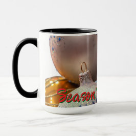 Taza Saludo de temporada con ornamentos