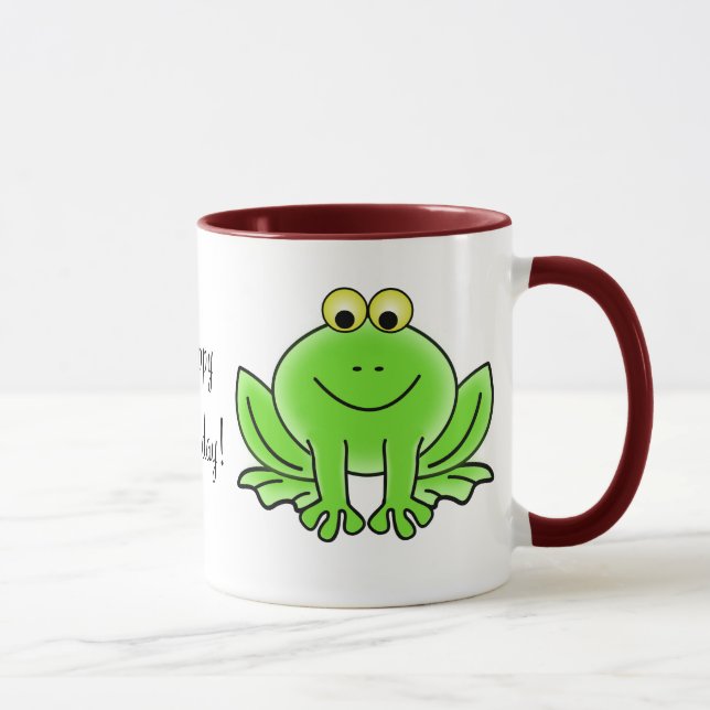 Taza Saludo divertido del dibujo animado del cumpleaños (Derecha)