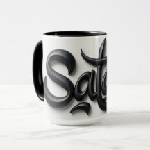 Saludo moderno 3D Salam | Negro y blanco audaz