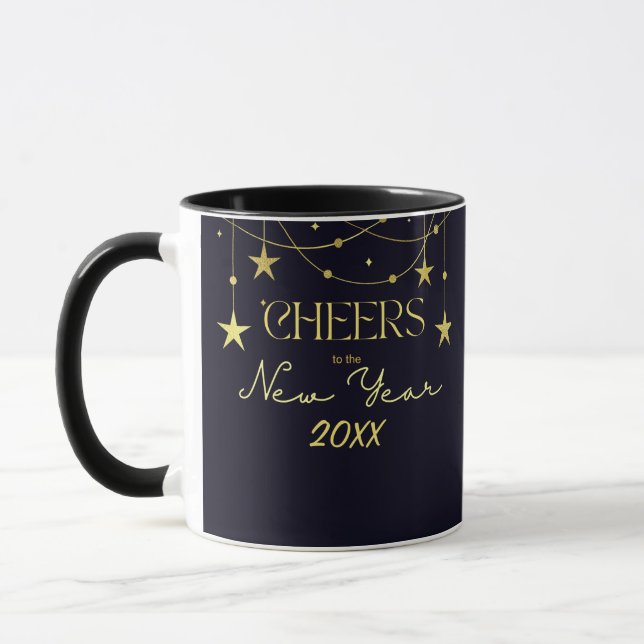 Taza Saludos a las estrellas del mensaje de Año Nuevo (Izquierda)