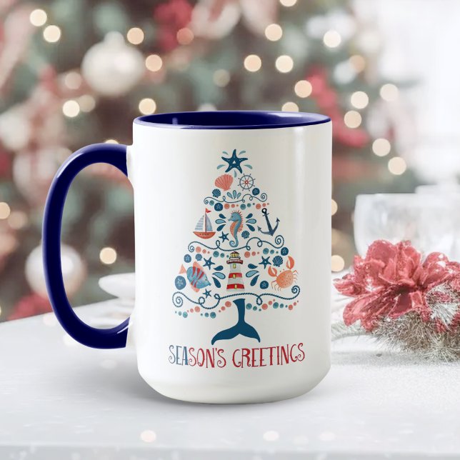 Taza Saludos de Nautical SEAson Árbol de Navidad coster (Subido por el creador)