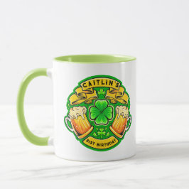 Taza Saludos Día de St Patricks Día Shamrock 21 cumplea