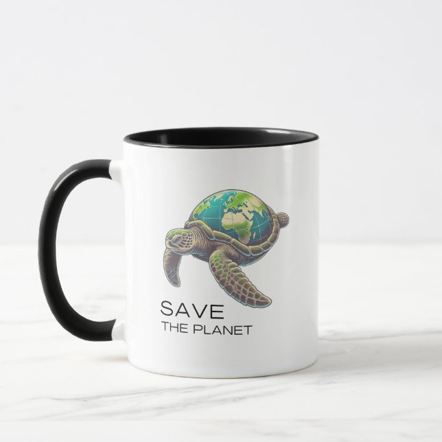 Taza Salva el Planeta – Tortuga Marina Edición Tierra (Izquierda)