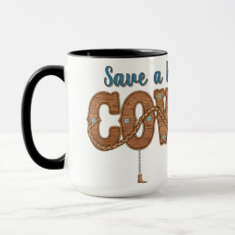 Taza salva un caballo monta un vaquero