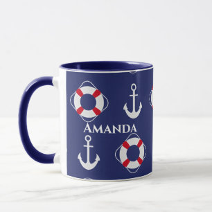 Taza Salvadores de vida y anclas Patrones náuticos