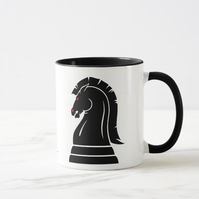 Taza salvaje blanca y negra del pedazo de ajedrez (Derecha)