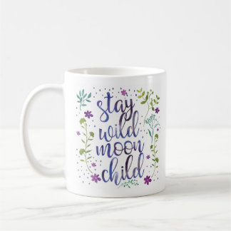 Taza salvaje de la acuarela del niño de luna de la
