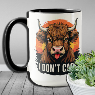 Taza Salvaje y Lanuda No Me Importa Adorable Vaca de la