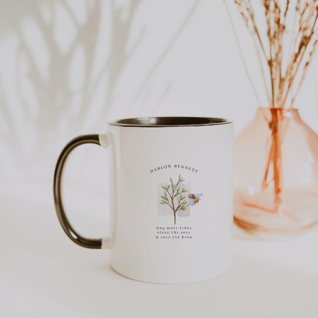 Taza Salvar a las abejas | Monograma de la vegetación a (Subido por el creador)