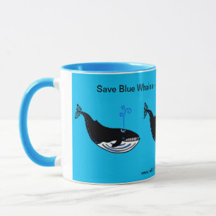 Taza Salvar las BALLENAS azules - Animales en peligro d