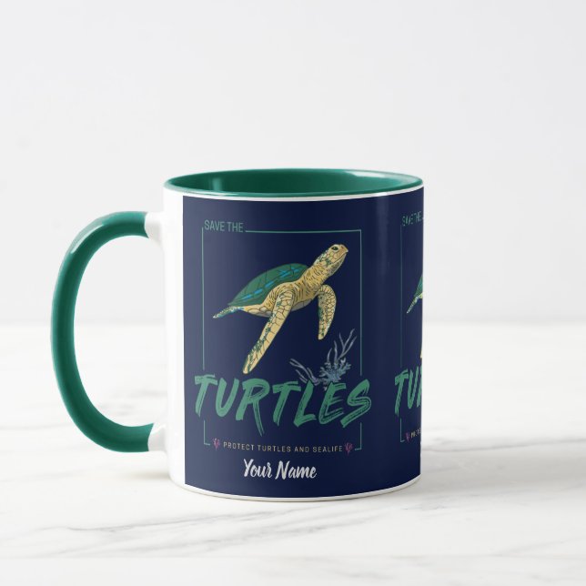 Taza Salven a las tortugas para el chica que ama la tor (Izquierda)