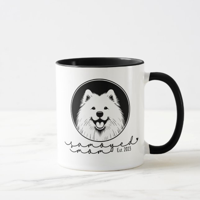 Taza Samoyed Mom Custom Established Pop Art Samoyed (Derecha)