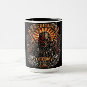 Taza Samurái Oni Motociclista- Vive Para Montar Est 196