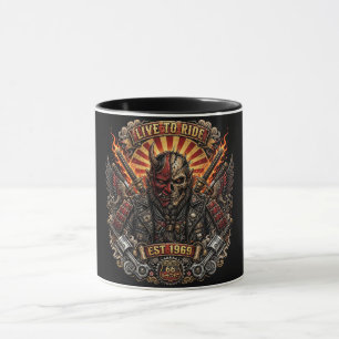 Taza Samurái Oni Motociclista, Vive Para Montar Est 196
