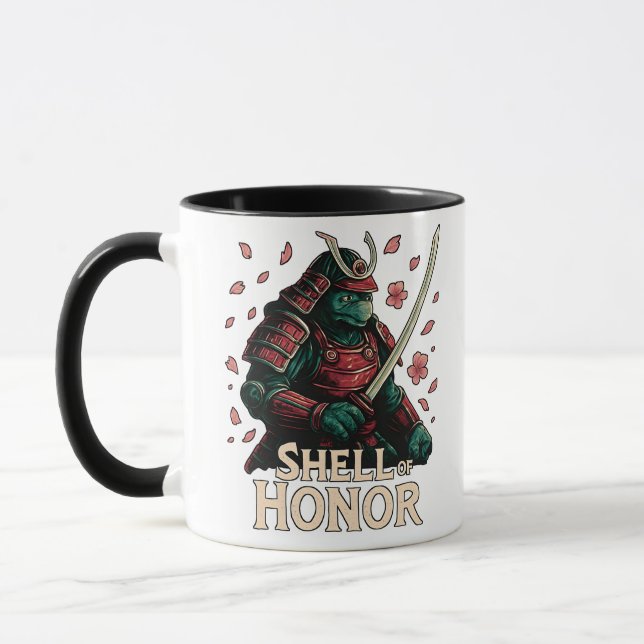 Taza Samurai Turtle Guerrero Florece cerezo (Izquierda)