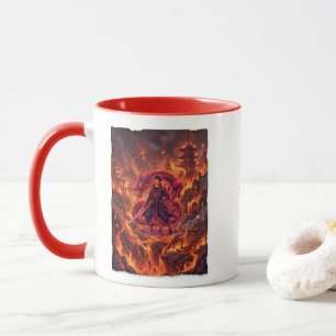 Taza Samurái y Dragón de Fuego Cibernético