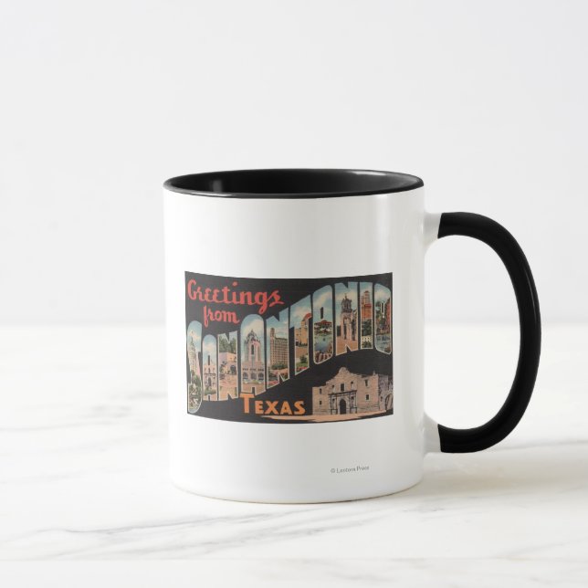 Taza San Antonio, Texas - Escenas de letras grandes (Derecha)