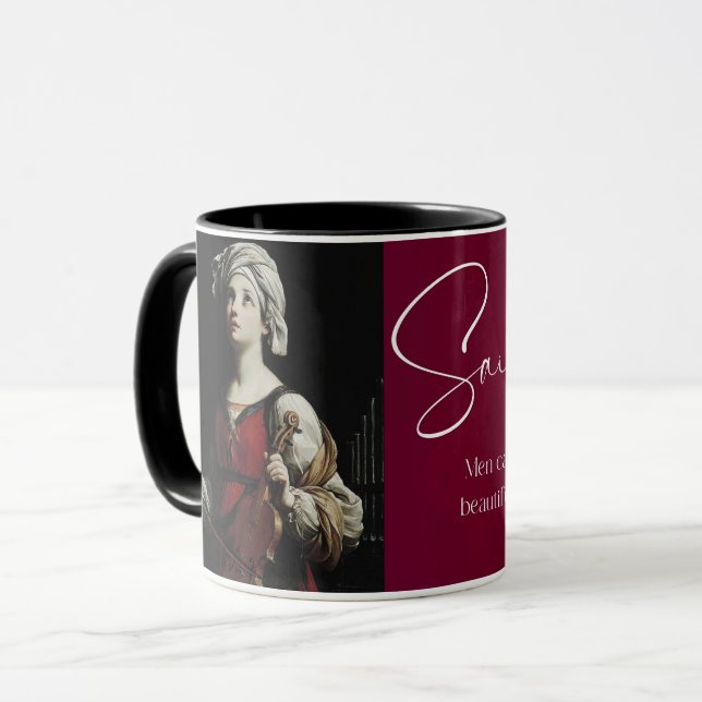 Taza San Cecilia, Santo Café Católico Mug (Anverso izquierdo)