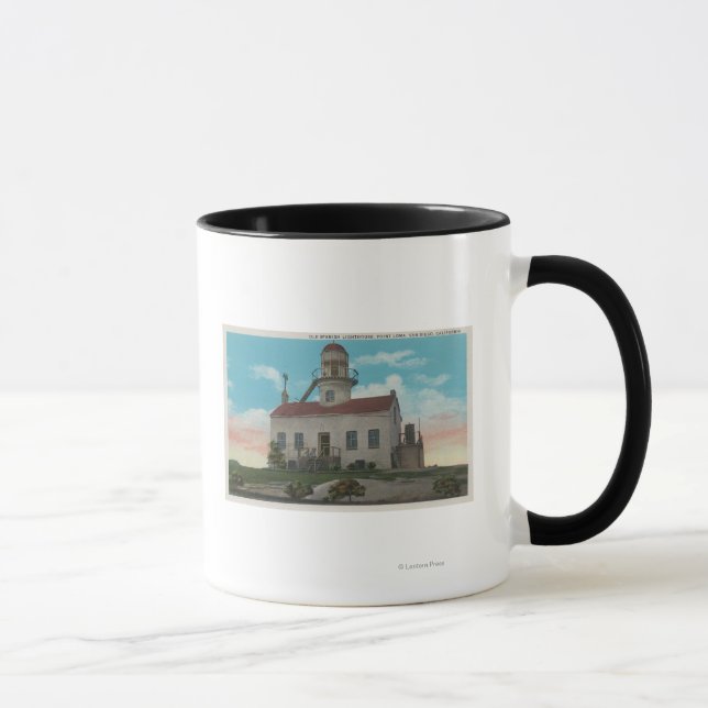 Taza San Diego, CA - Antiguo faro español en (Derecha)