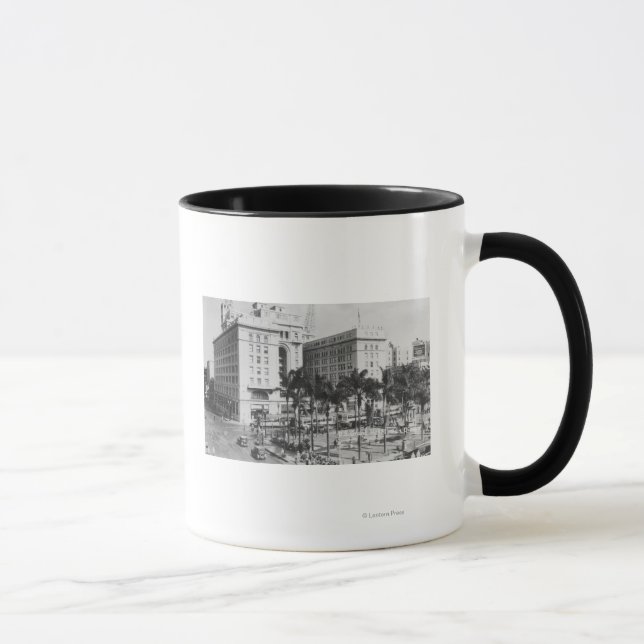 Taza San Diego, CA City View of US Grant Hotel (Derecha)